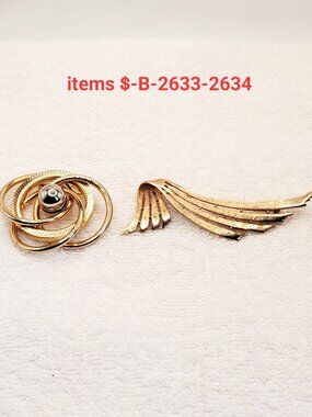2 Brooches, items # B-2633-2634,  wt.  49 grams.